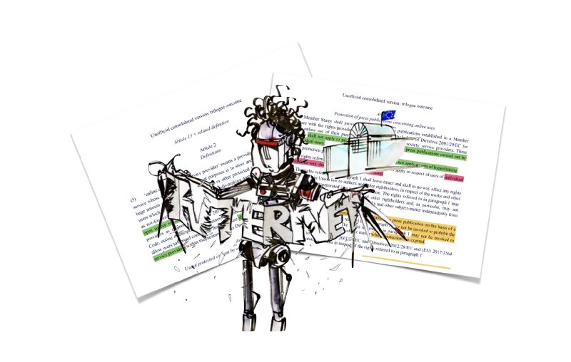Kadr z animacji przeciwko dyrektywie UE w sprawie praw autorskich