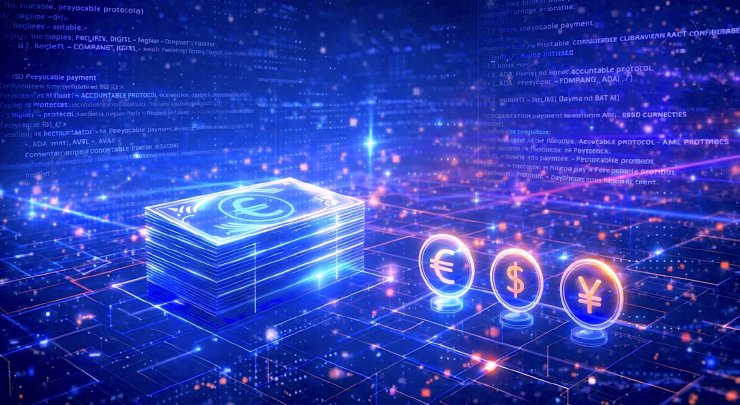 Abstrakcyjna ilustracja walut i konfiguracji Bankstera