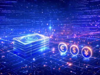 Abstrakcyjna ilustracja walut i konfiguracji Bankstera